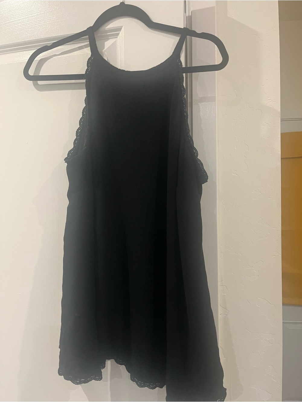 torrid Black Lace-Trim Tank Top
